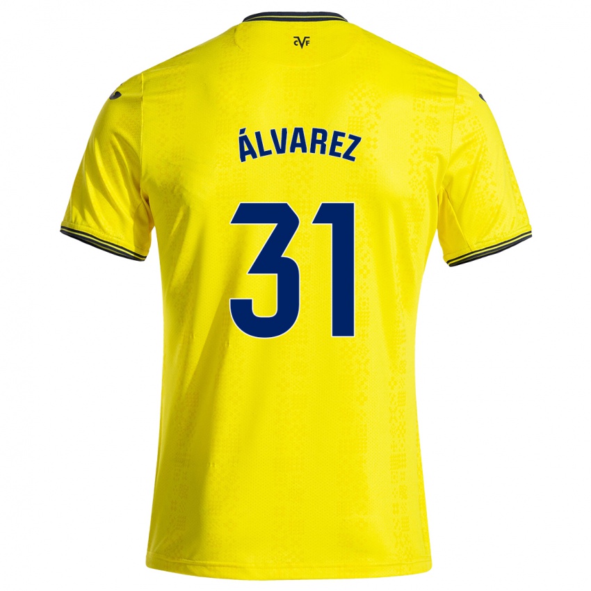 Niño Camiseta Iker Álvarez #31 Amarillo Negro 1ª Equipación 2024/25 La Camisa Perú