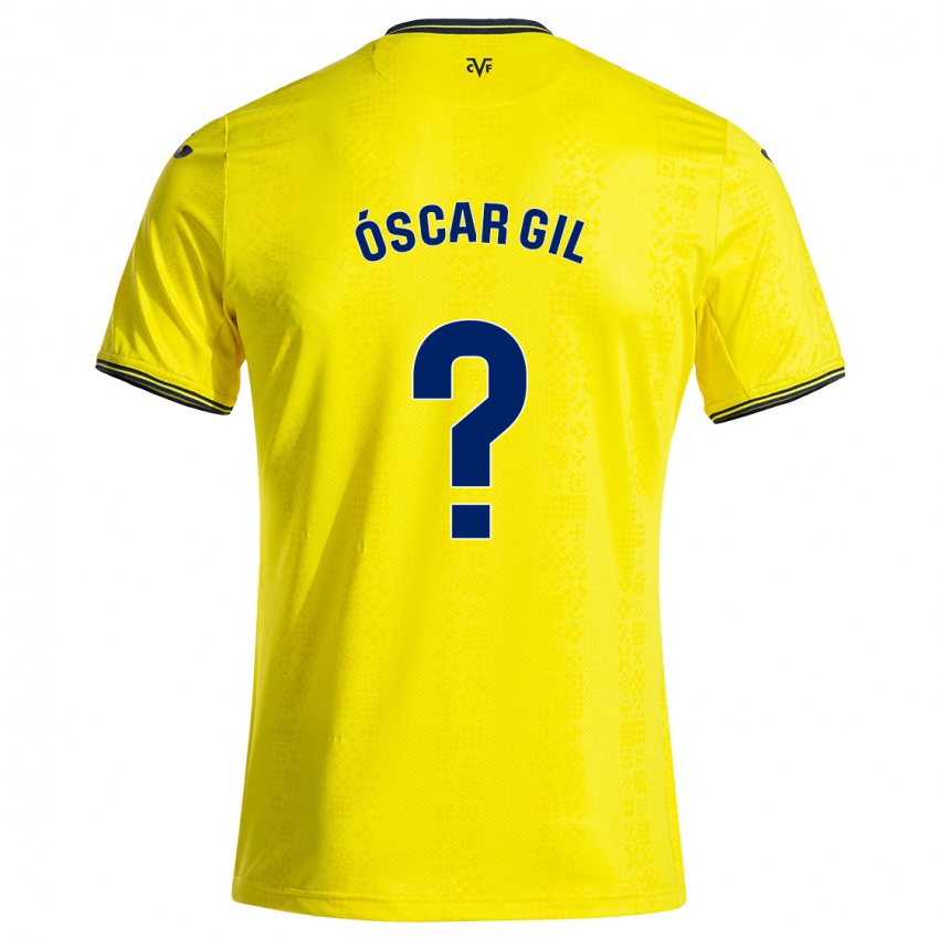 Niño Camiseta Óscar Gil #0 Amarillo Negro 1ª Equipación 2024/25 La Camisa Perú