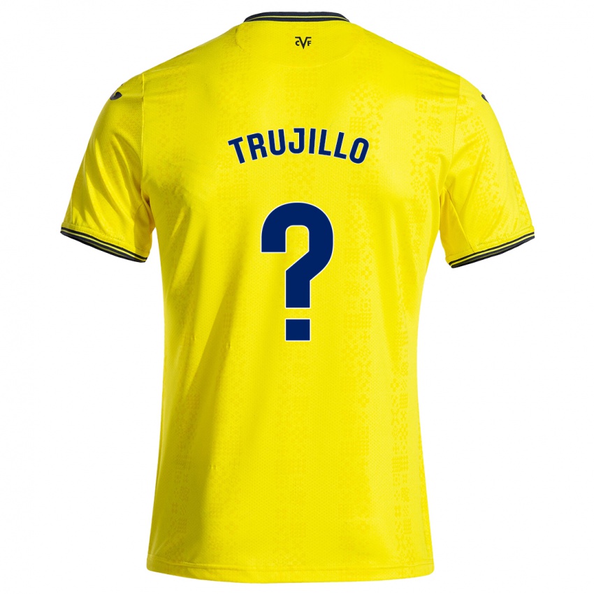 Niño Camiseta Jairo Trujillo #0 Amarillo Negro 1ª Equipación 2024/25 La Camisa Perú