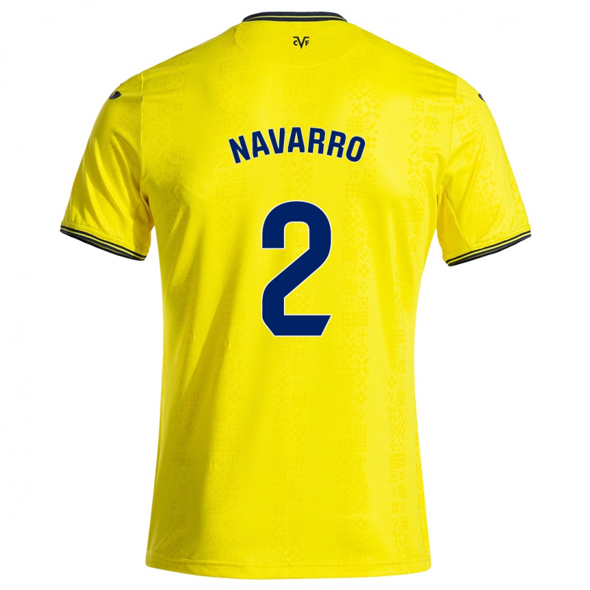 Niño Camiseta Pau Navarro #2 Amarillo Negro 1ª Equipación 2024/25 La Camisa Perú