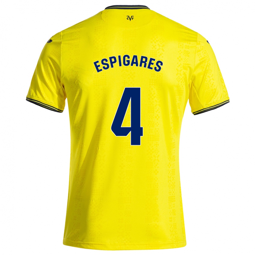 Niño Camiseta Antonio Espigares #4 Amarillo Negro 1ª Equipación 2024/25 La Camisa Perú