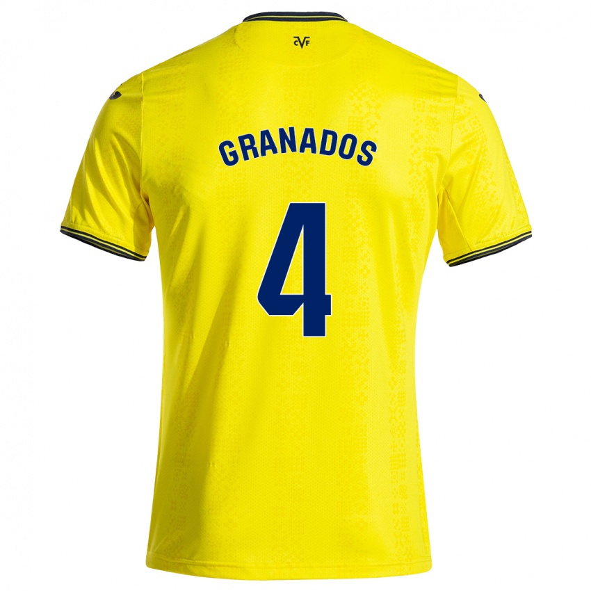 Niño Camiseta Carlos Granados #4 Amarillo Negro 1ª Equipación 2024/25 La Camisa Perú