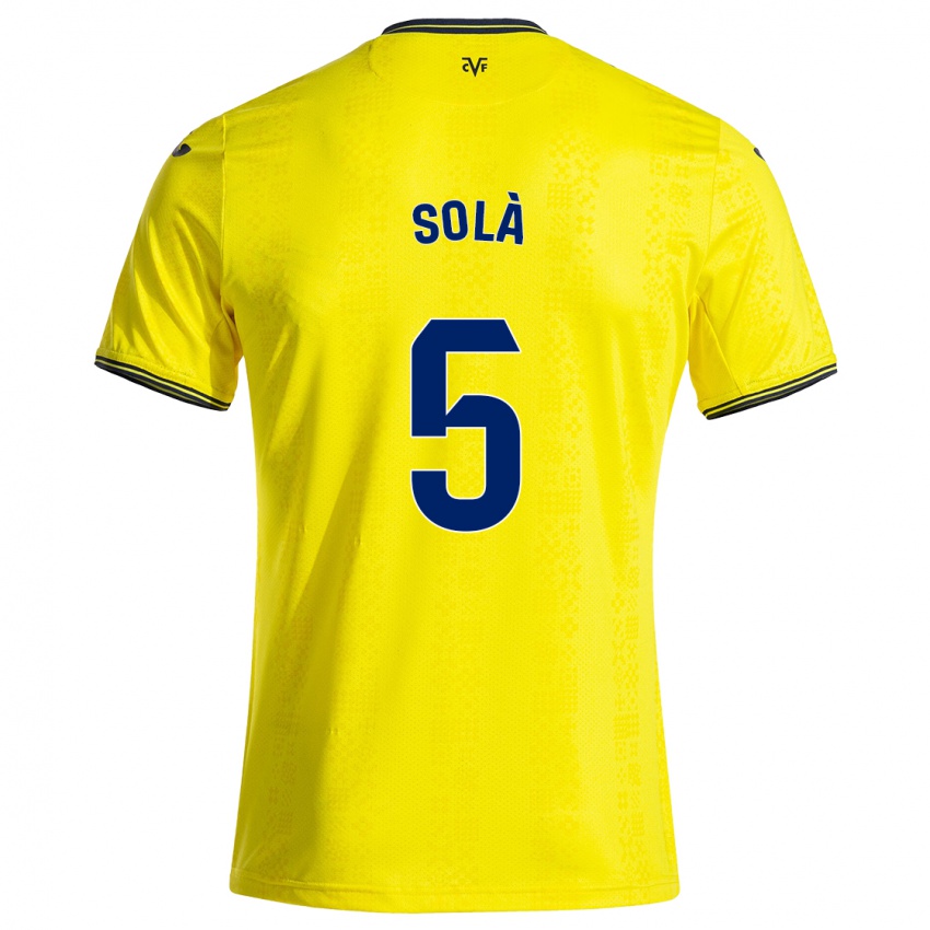 Niño Camiseta Arnau Solà #5 Amarillo Negro 1ª Equipación 2024/25 La Camisa Perú