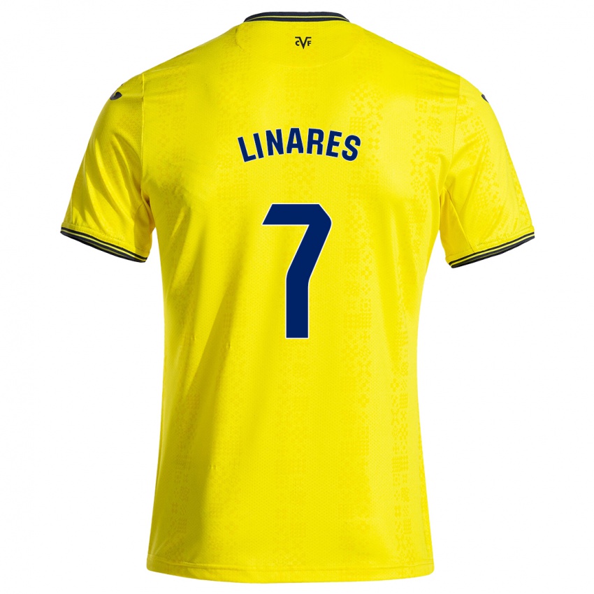 Niño Camiseta Mario Linares #7 Amarillo Negro 1ª Equipación 2024/25 La Camisa Perú