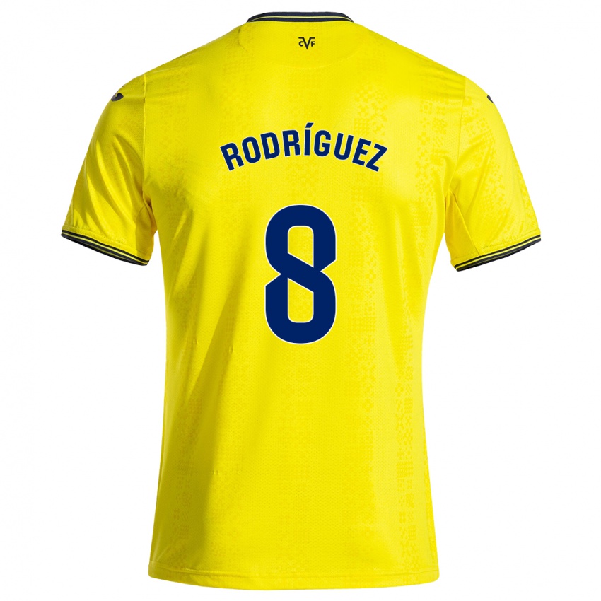 Niño Camiseta Unai Rodríguez #8 Amarillo Negro 1ª Equipación 2024/25 La Camisa Perú