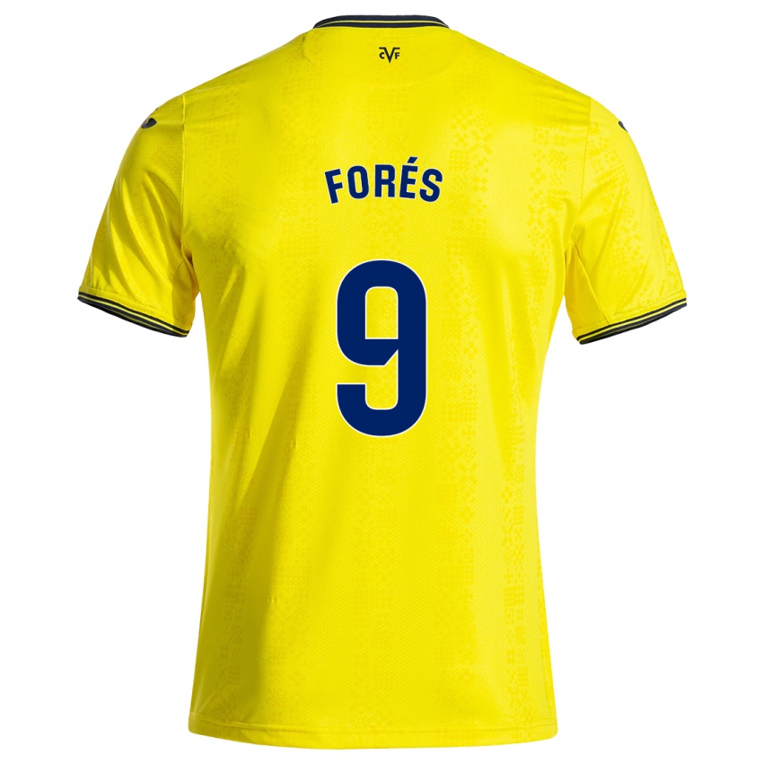 Niño Camiseta Álex Forés #9 Amarillo Negro 1ª Equipación 2024/25 La Camisa Perú