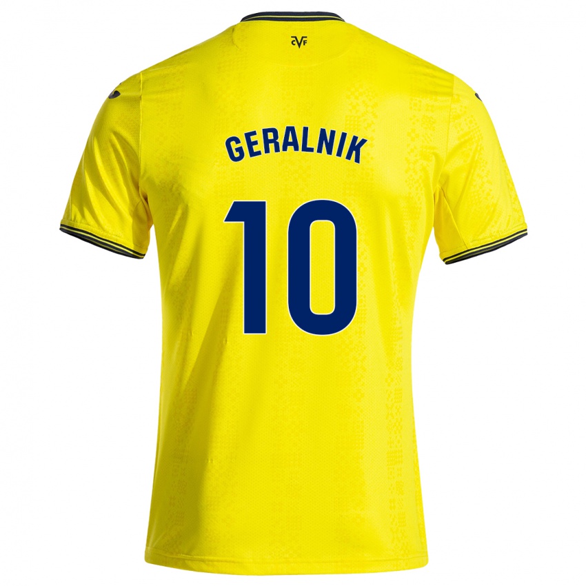 Niño Camiseta Tiago Geralnik #10 Amarillo Negro 1ª Equipación 2024/25 La Camisa Perú