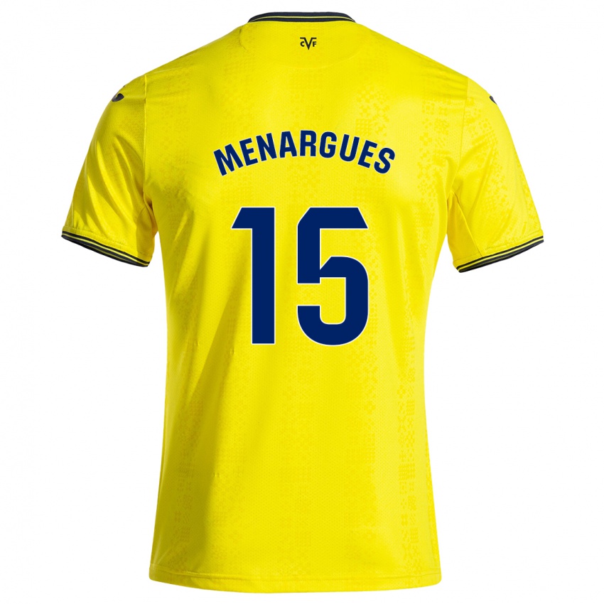 Niño Camiseta Joseda Menargues #15 Amarillo Negro 1ª Equipación 2024/25 La Camisa Perú