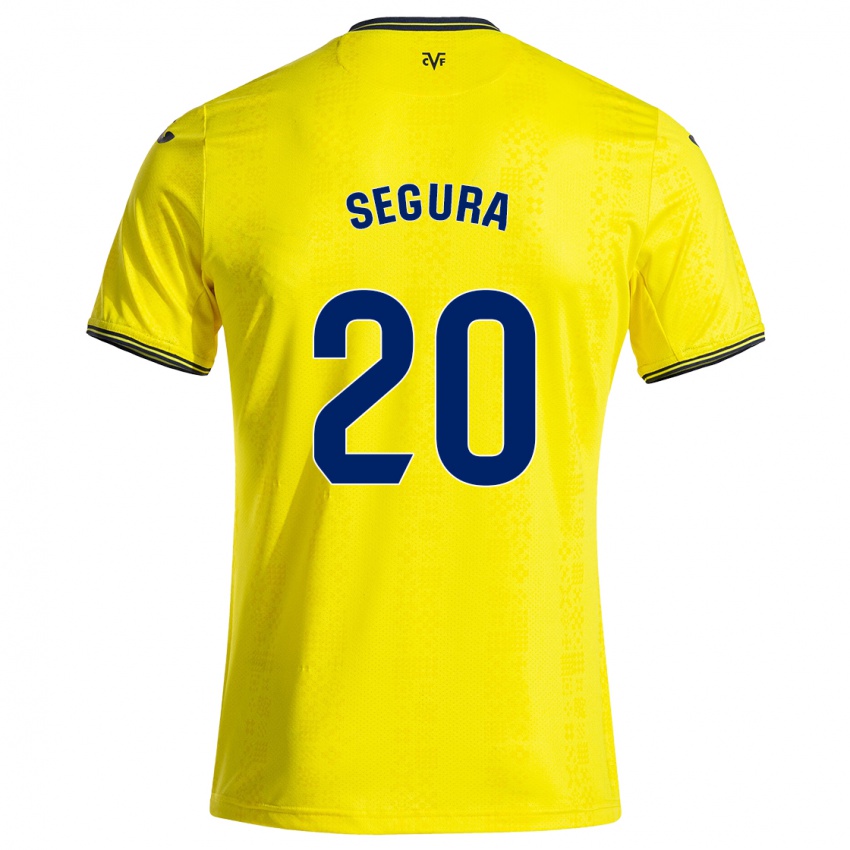 Niño Camiseta Carlos Segura #20 Amarillo Negro 1ª Equipación 2024/25 La Camisa Perú