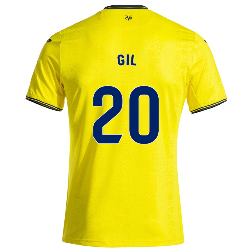 Niño Camiseta Mario Gil #20 Amarillo Negro 1ª Equipación 2024/25 La Camisa Perú