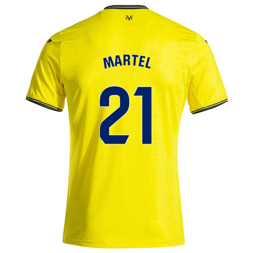 Niño Camiseta Kevin Martel #21 Amarillo Negro 1ª Equipación 2024/25 La Camisa Perú