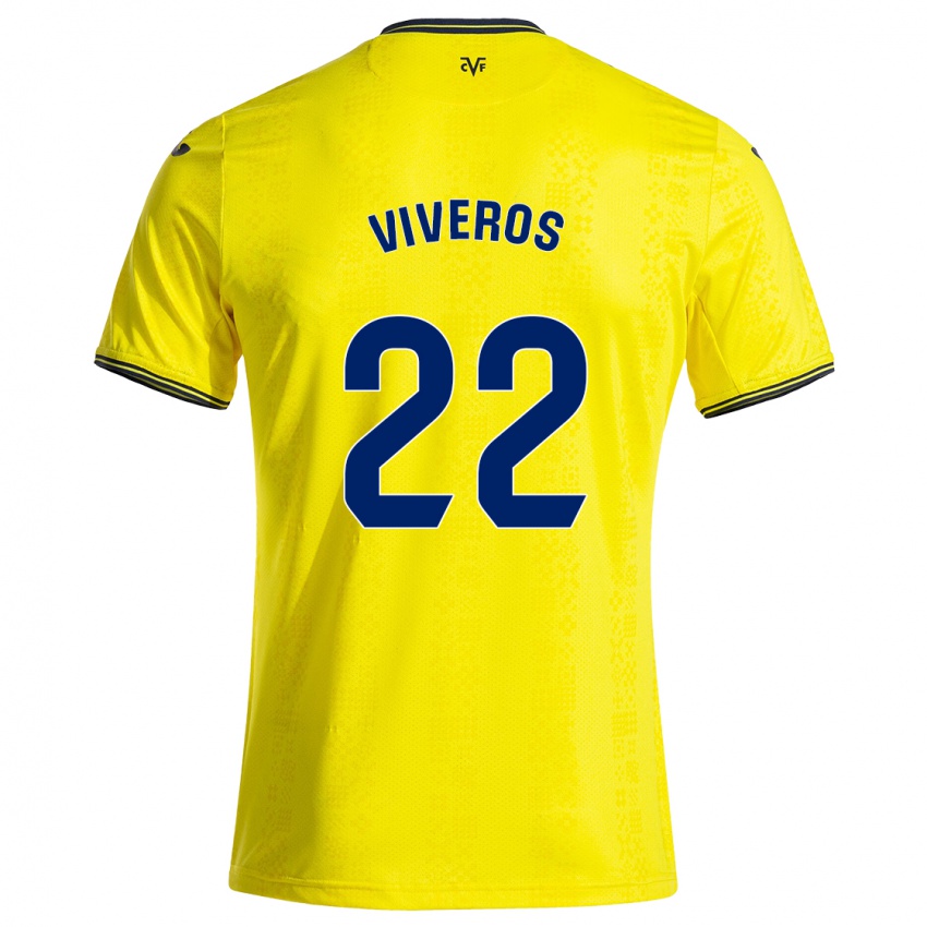 Niño Camiseta Facundo Viveros #22 Amarillo Negro 1ª Equipación 2024/25 La Camisa Perú