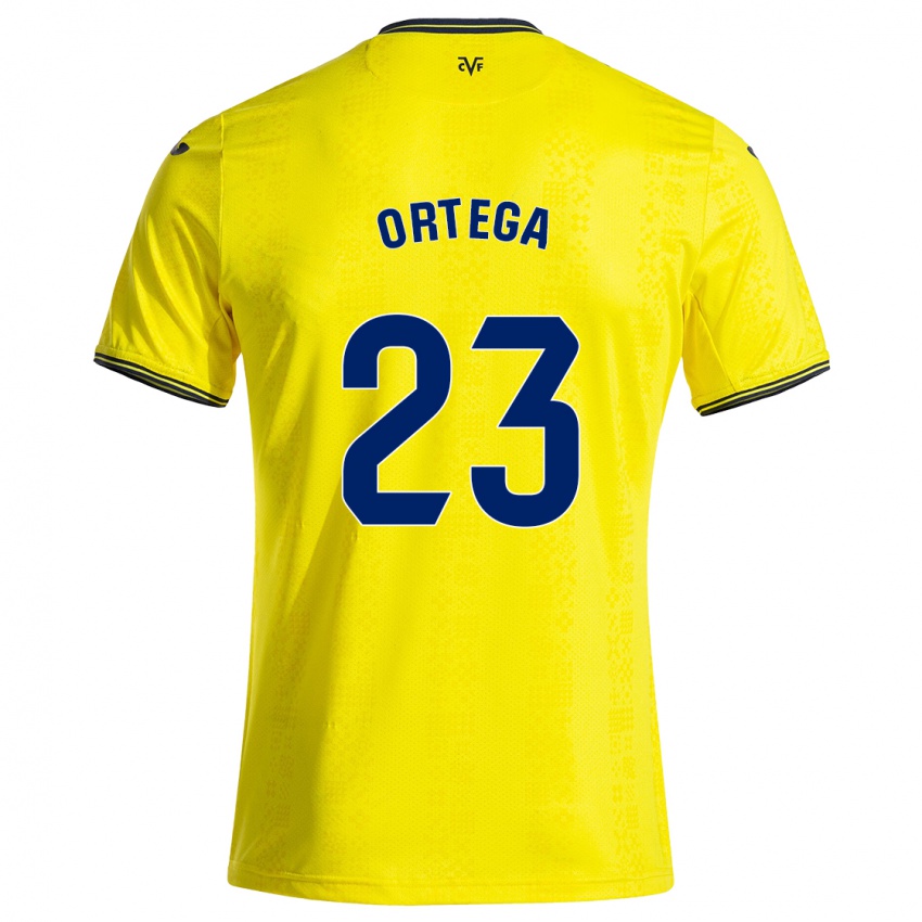 Niño Camiseta Jordi Ortega #23 Amarillo Negro 1ª Equipación 2024/25 La Camisa Perú