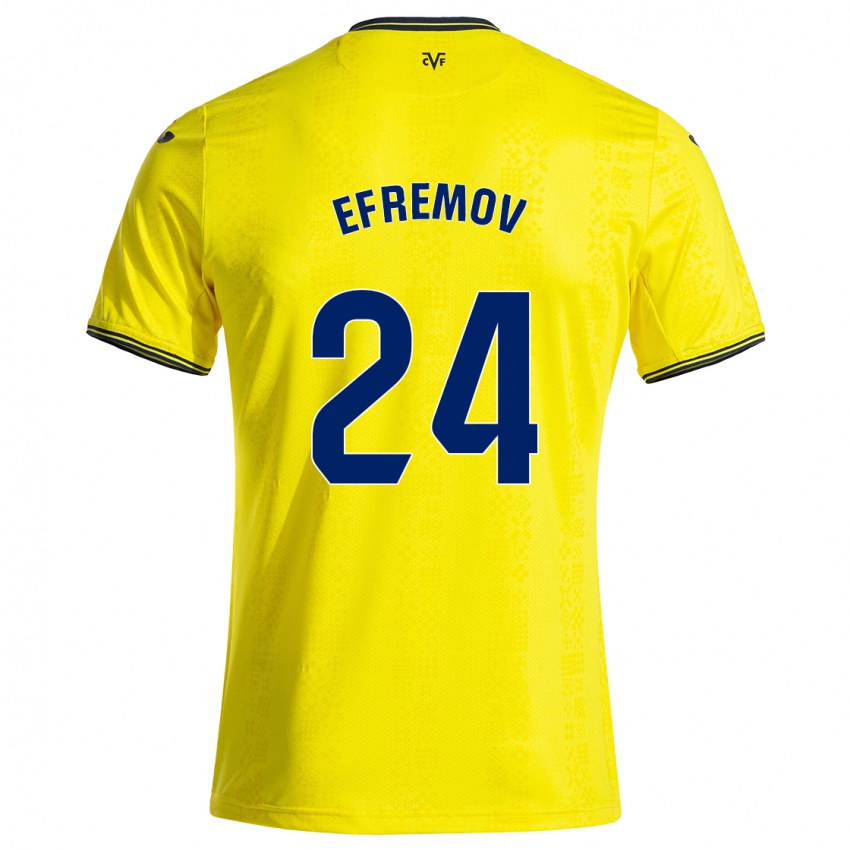 Niño Camiseta Anton Efremov #24 Amarillo Negro 1ª Equipación 2024/25 La Camisa Perú