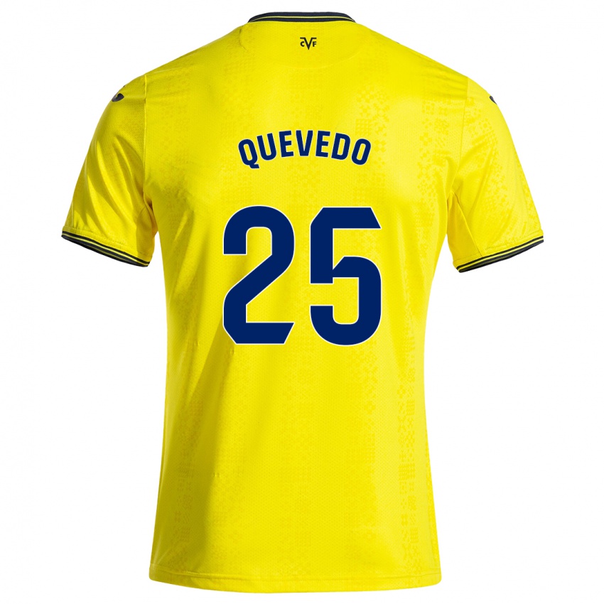 Niño Camiseta Alex Quevedo #25 Amarillo Negro 1ª Equipación 2024/25 La Camisa Perú