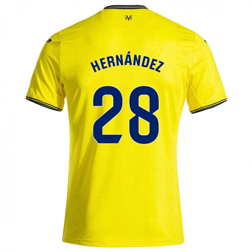 Niño Camiseta Gerard Hernández #28 Amarillo Negro 1ª Equipación 2024/25 La Camisa Perú