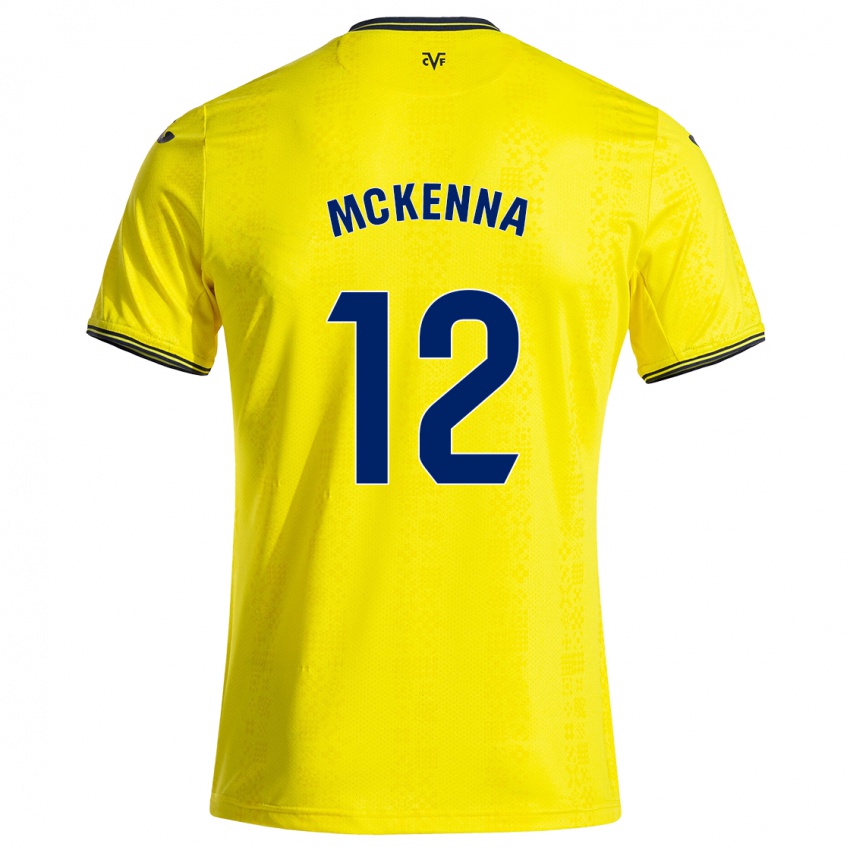 Niño Camiseta Kayla Mckenna #12 Amarillo Negro 1ª Equipación 2024/25 La Camisa Perú