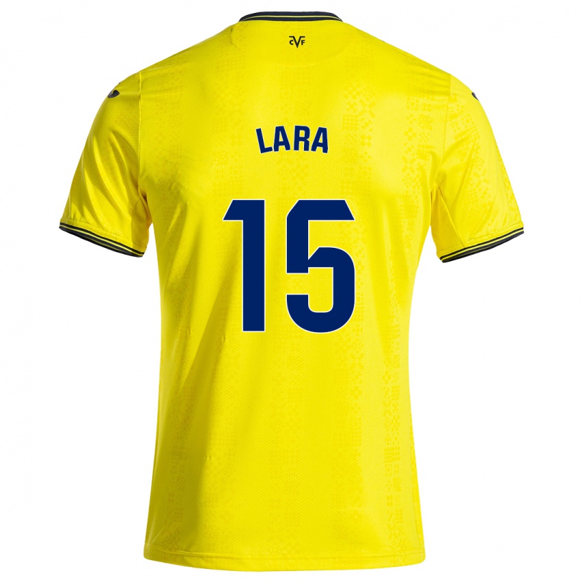 Niño Camiseta Francisca Lara #15 Amarillo Negro 1ª Equipación 2024/25 La Camisa Perú