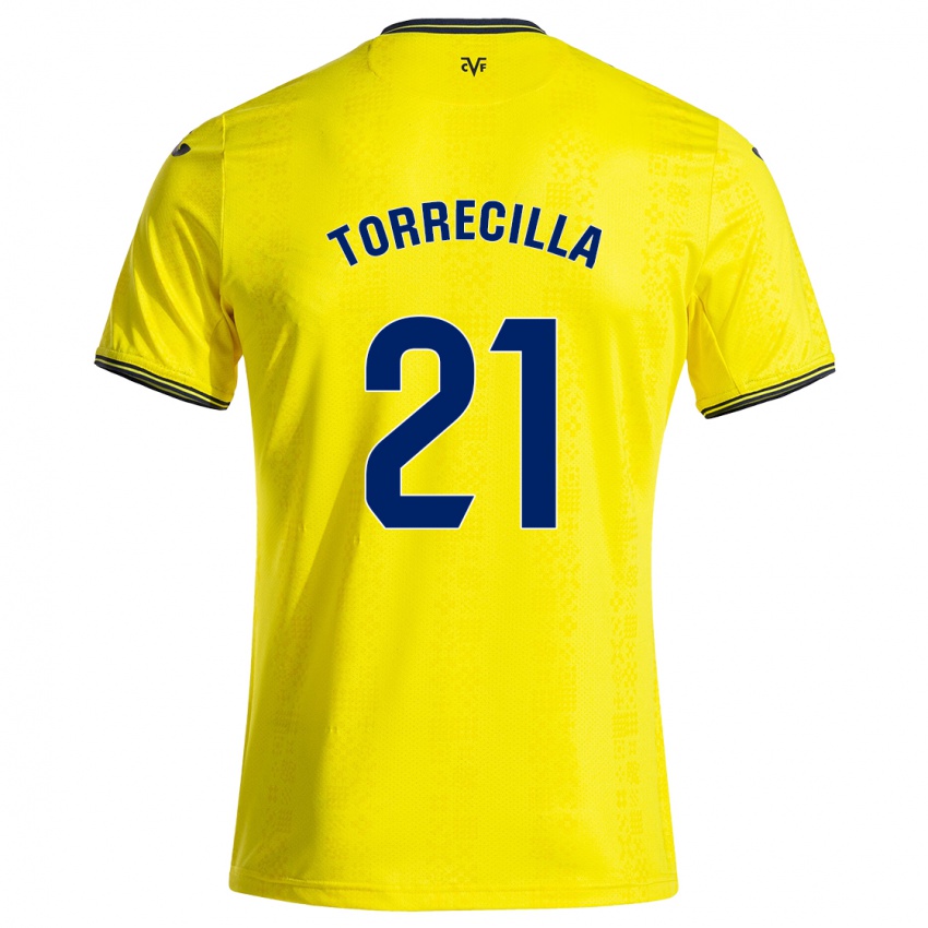 Niño Camiseta Virginia Torrecilla #21 Amarillo Negro 1ª Equipación 2024/25 La Camisa Perú