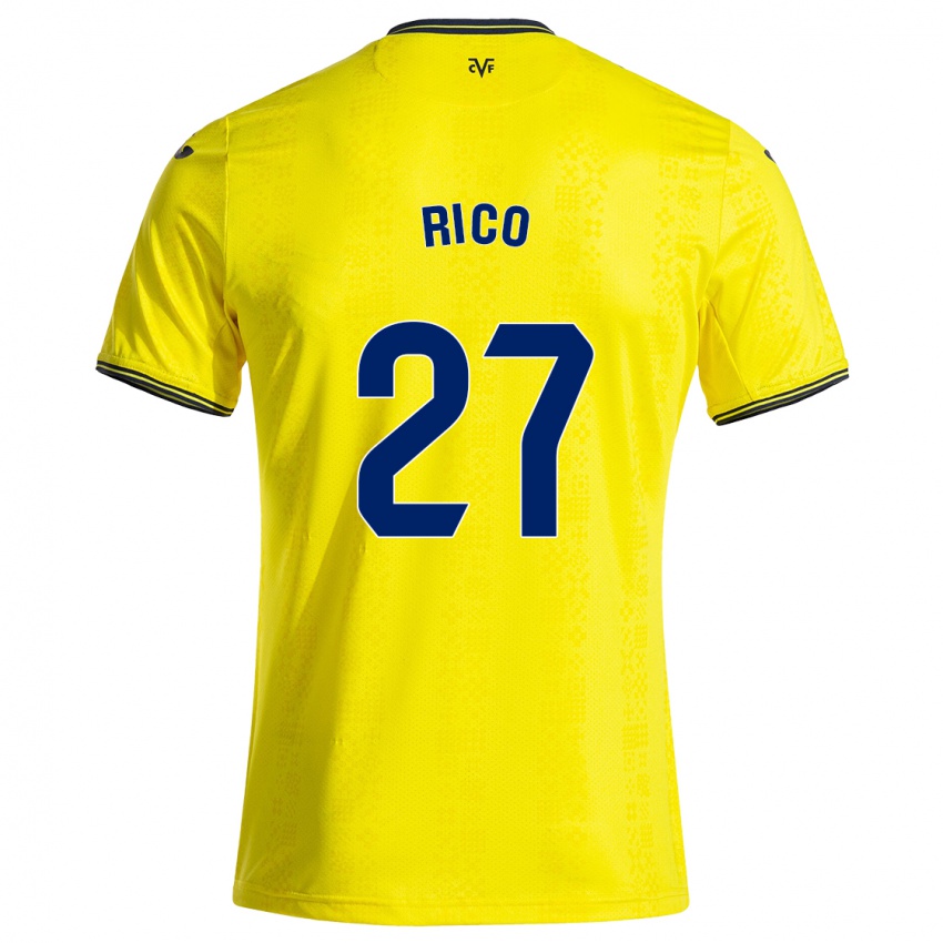 Niño Camiseta Vera Rico #27 Amarillo Negro 1ª Equipación 2024/25 La Camisa Perú