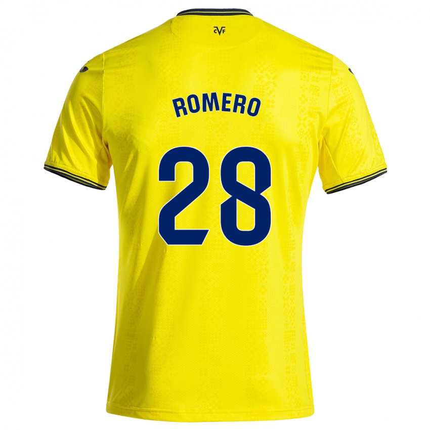 Niño Camiseta María Romero #28 Amarillo Negro 1ª Equipación 2024/25 La Camisa Perú