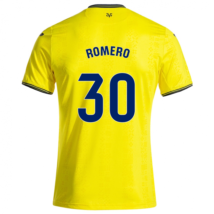 Niño Camiseta Lucía Romero #30 Amarillo Negro 1ª Equipación 2024/25 La Camisa Perú