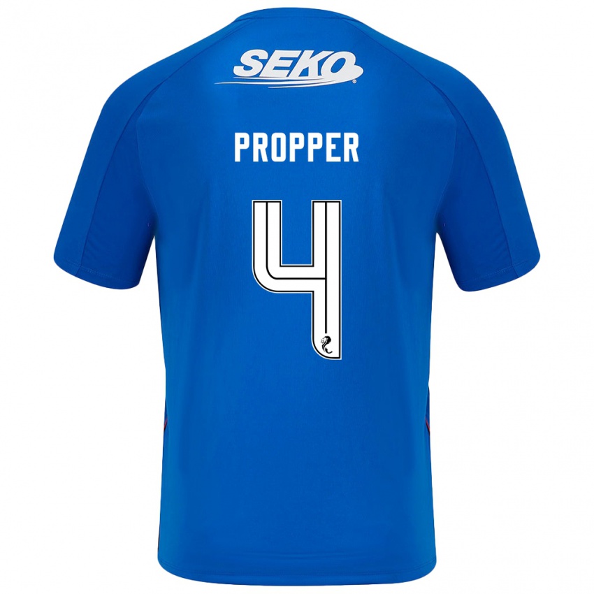 Niño Camiseta Robin Pröpper #4 Azul Oscuro 1ª Equipación 2024/25 La Camisa Perú