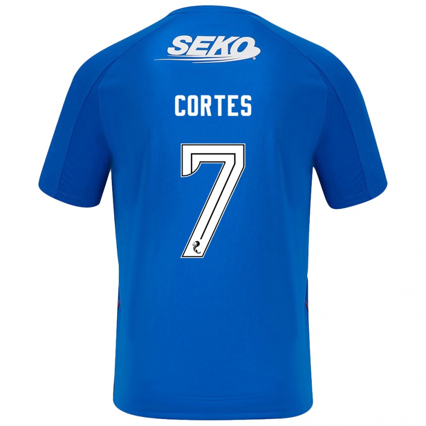 Niño Camiseta Óscar Cortés #7 Azul Oscuro 1ª Equipación 2024/25 La Camisa Perú