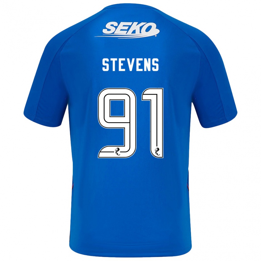 Niño Camiseta Archie Stevens #91 Azul Oscuro 1ª Equipación 2024/25 La Camisa Perú