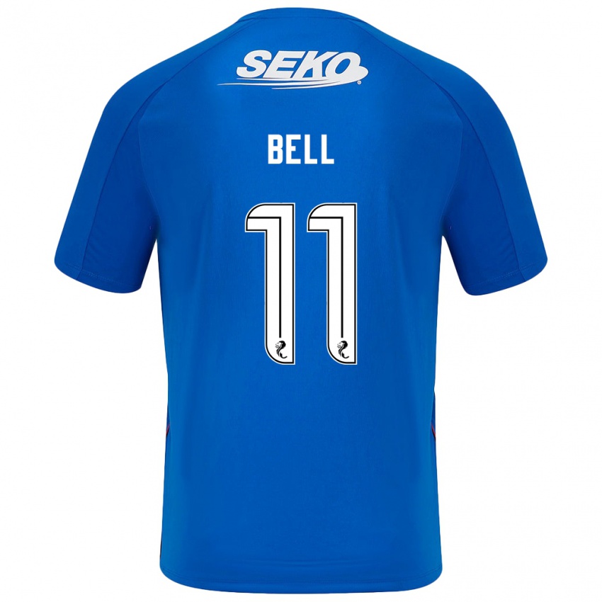 Niño Camiseta Megan Bell #11 Azul Oscuro 1ª Equipación 2024/25 La Camisa Perú