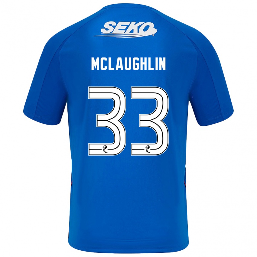 Niño Camiseta Jon Mclaughlin #33 Azul Oscuro 1ª Equipación 2024/25 La Camisa Perú