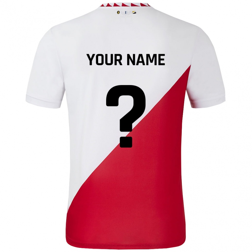 Niño Camiseta Su Nombre #0 Blanco Rojo 1ª Equipación 2024/25 La Camisa Perú