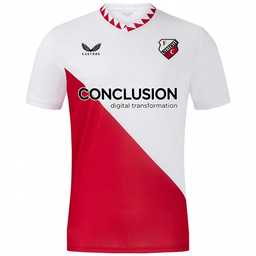 Niño Camiseta Tami Groenendijk #18 Blanco Rojo 1ª Equipación 2024/25 La Camisa Perú