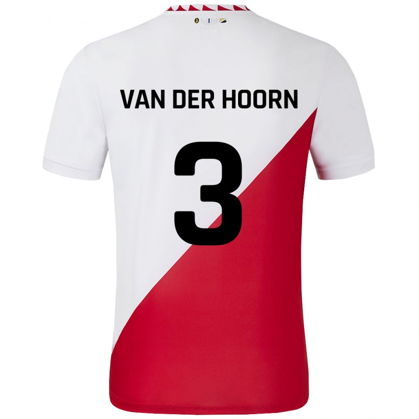 Niño Camiseta Mike Van Der Hoorn #3 Blanco Rojo 1ª Equipación 2024/25 La Camisa Perú