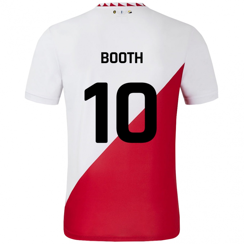 Niño Camiseta Taylor Booth #10 Blanco Rojo 1ª Equipación 2024/25 La Camisa Perú