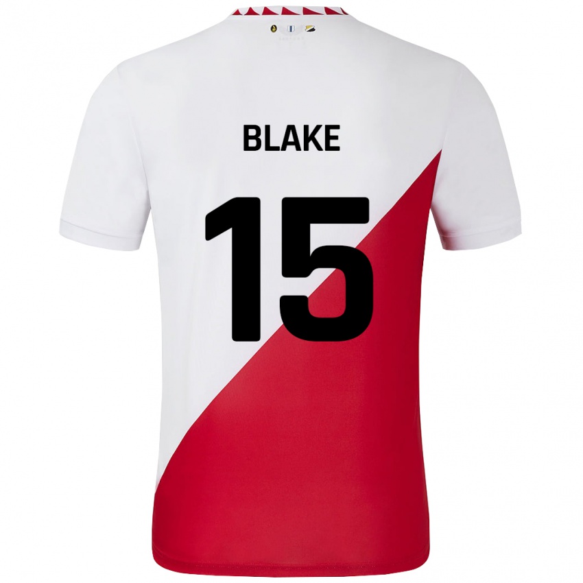 Niño Camiseta Adrian Blake #15 Blanco Rojo 1ª Equipación 2024/25 La Camisa Perú