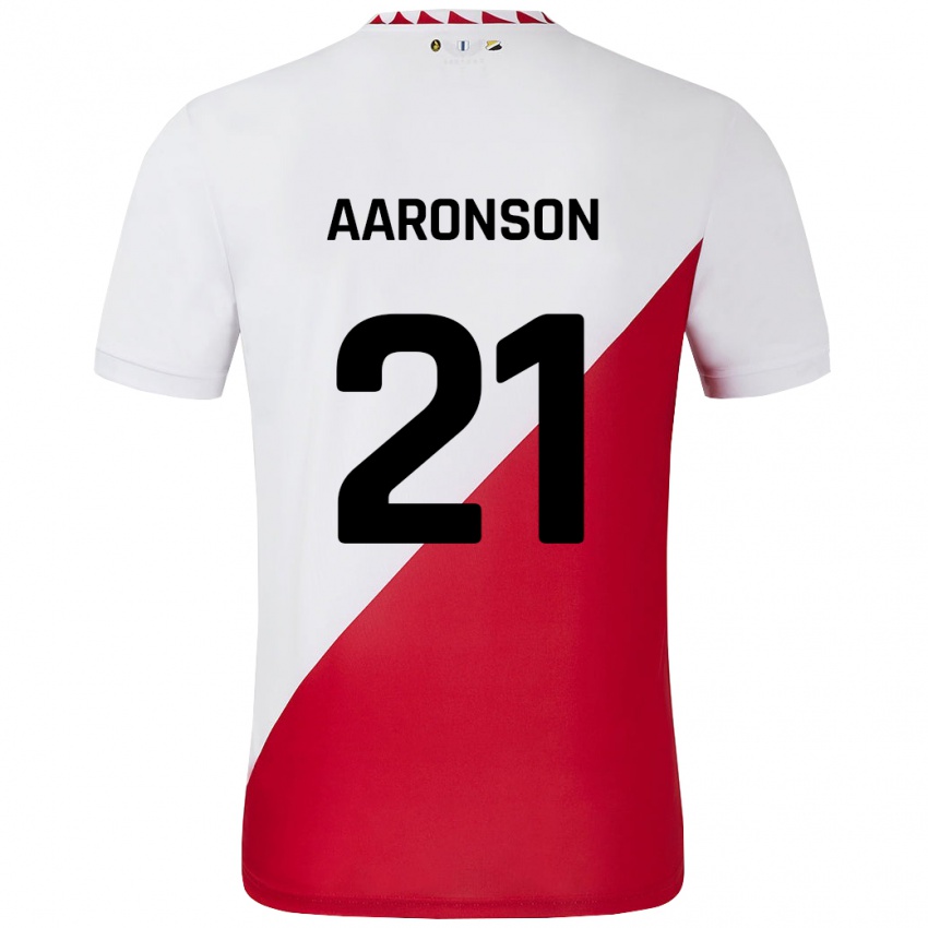 Niño Camiseta Paxten Aaronson #21 Blanco Rojo 1ª Equipación 2024/25 La Camisa Perú