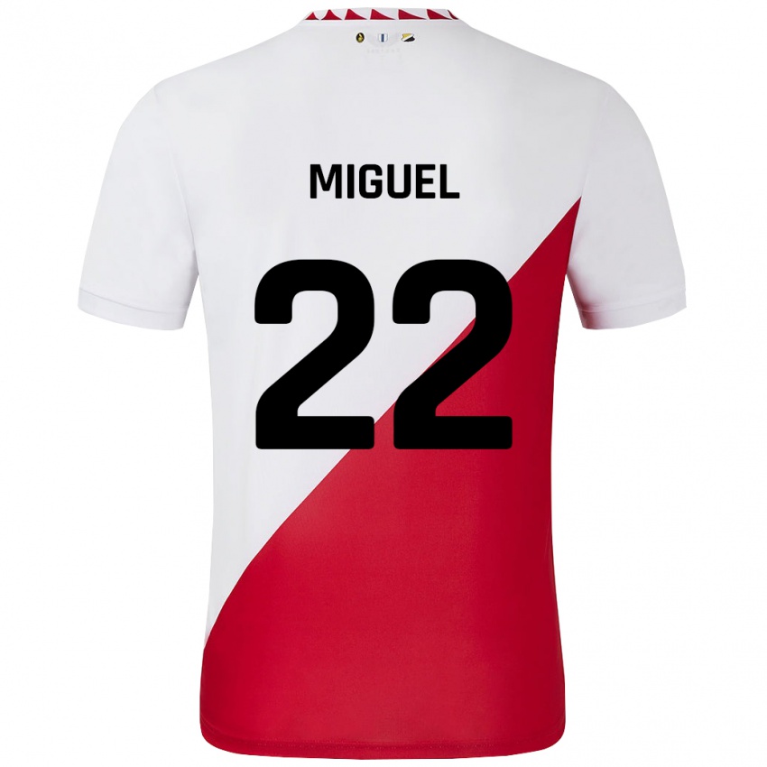 Niño Camiseta Miguel Rodríguez #22 Blanco Rojo 1ª Equipación 2024/25 La Camisa Perú