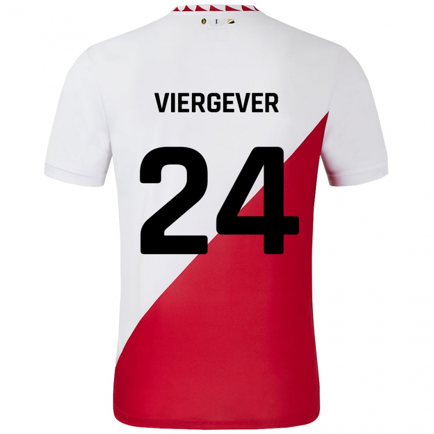 Niño Camiseta Nick Viergever #24 Blanco Rojo 1ª Equipación 2024/25 La Camisa Perú