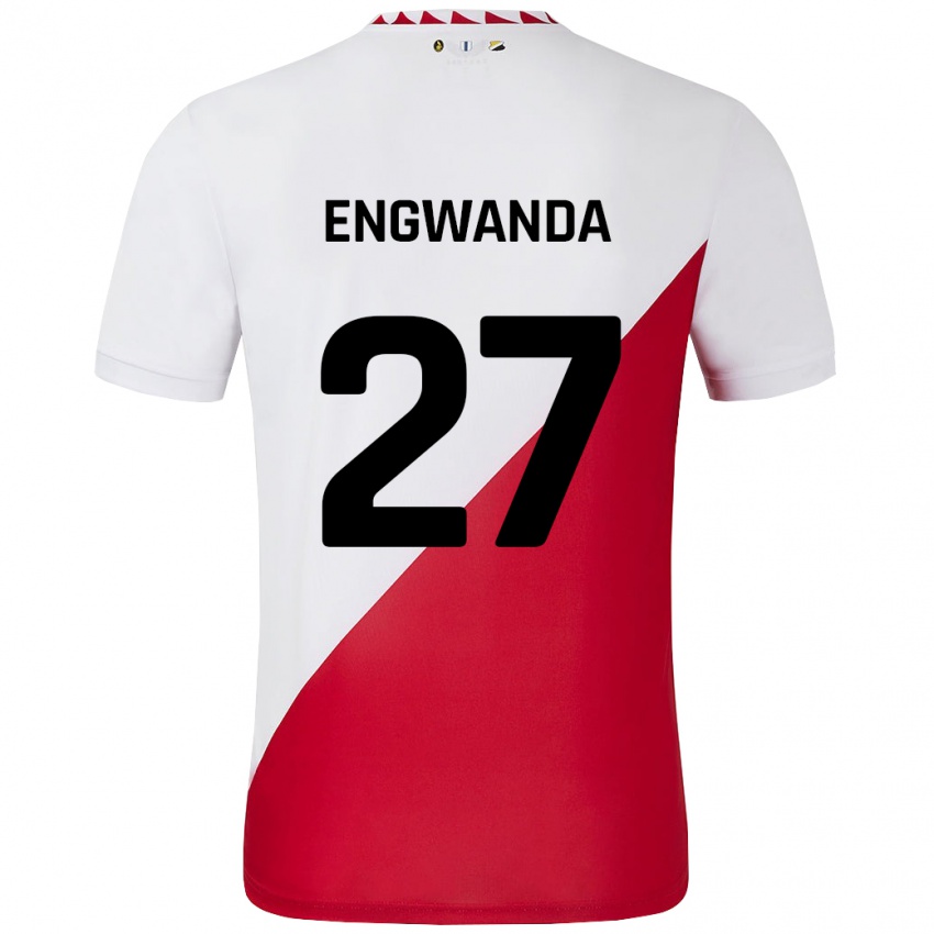 Niño Camiseta Alonzo Engwanda #27 Blanco Rojo 1ª Equipación 2024/25 La Camisa Perú