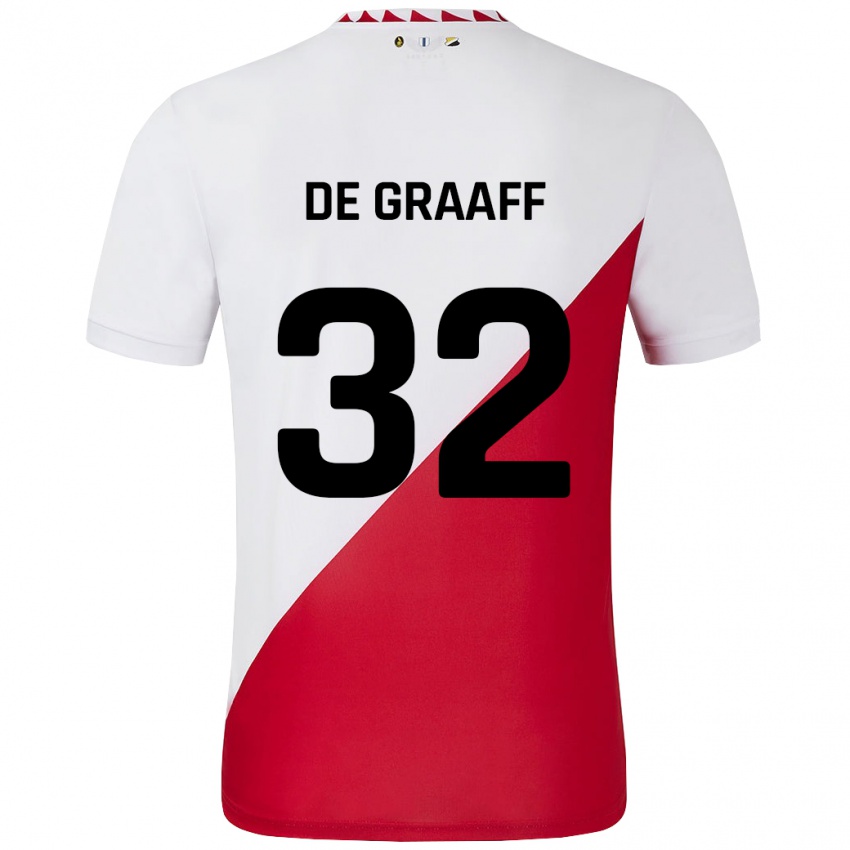 Niño Camiseta Tom De Graaff #32 Blanco Rojo 1ª Equipación 2024/25 La Camisa Perú