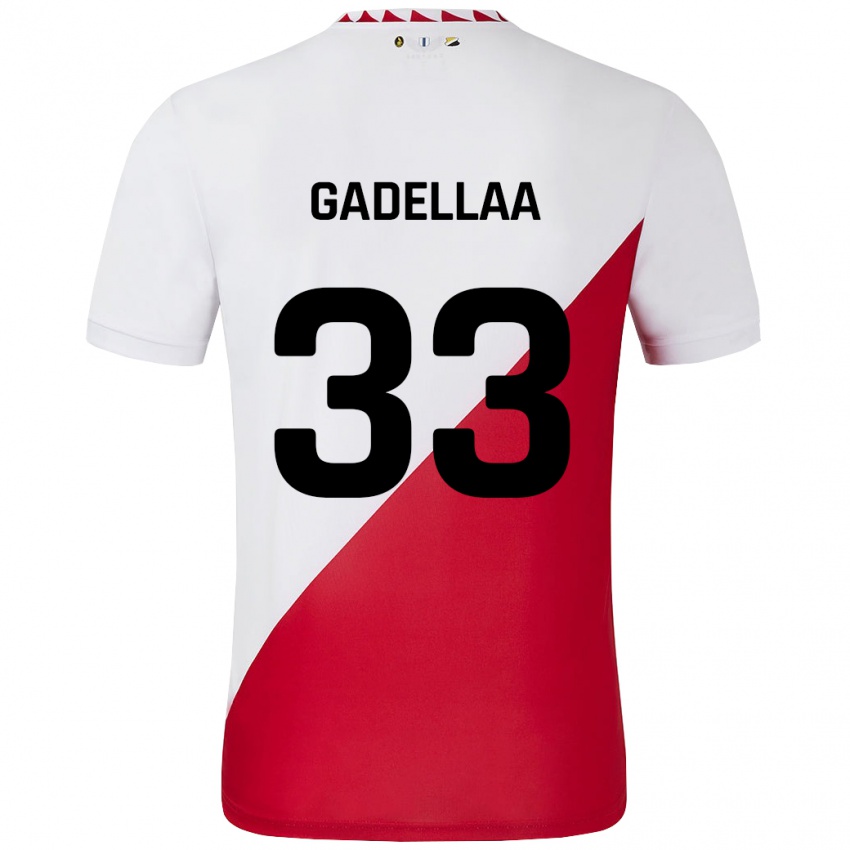 Niño Camiseta Kevin Gadellaa #33 Blanco Rojo 1ª Equipación 2024/25 La Camisa Perú