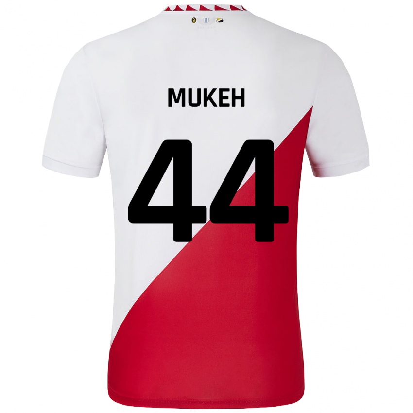 Niño Camiseta Joshua Mukeh #44 Blanco Rojo 1ª Equipación 2024/25 La Camisa Perú