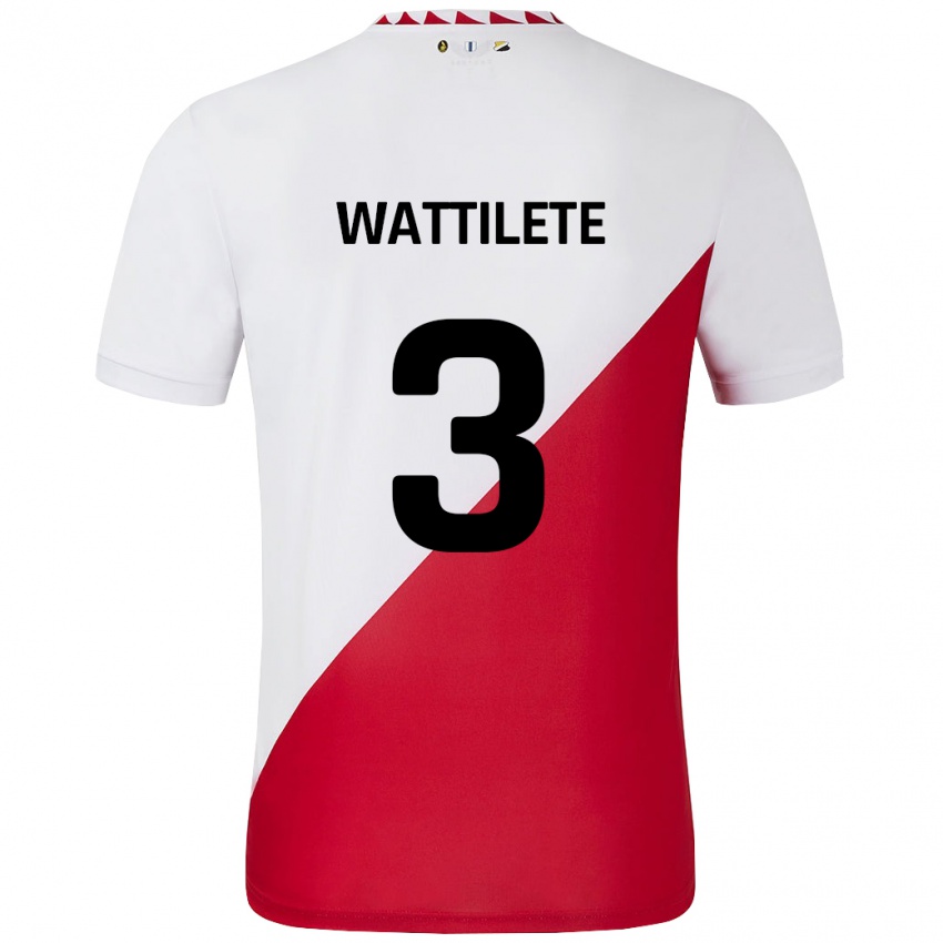 Niño Camiseta Julia Wattilete #3 Blanco Rojo 1ª Equipación 2024/25 La Camisa Perú