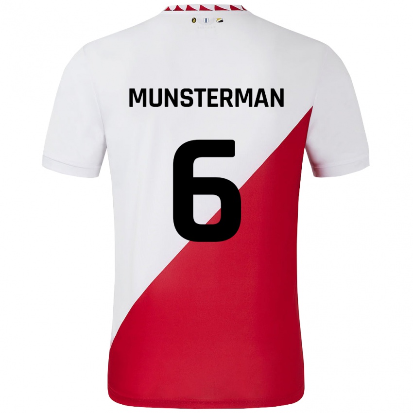 Niño Camiseta Marthe Munsterman #6 Blanco Rojo 1ª Equipación 2024/25 La Camisa Perú