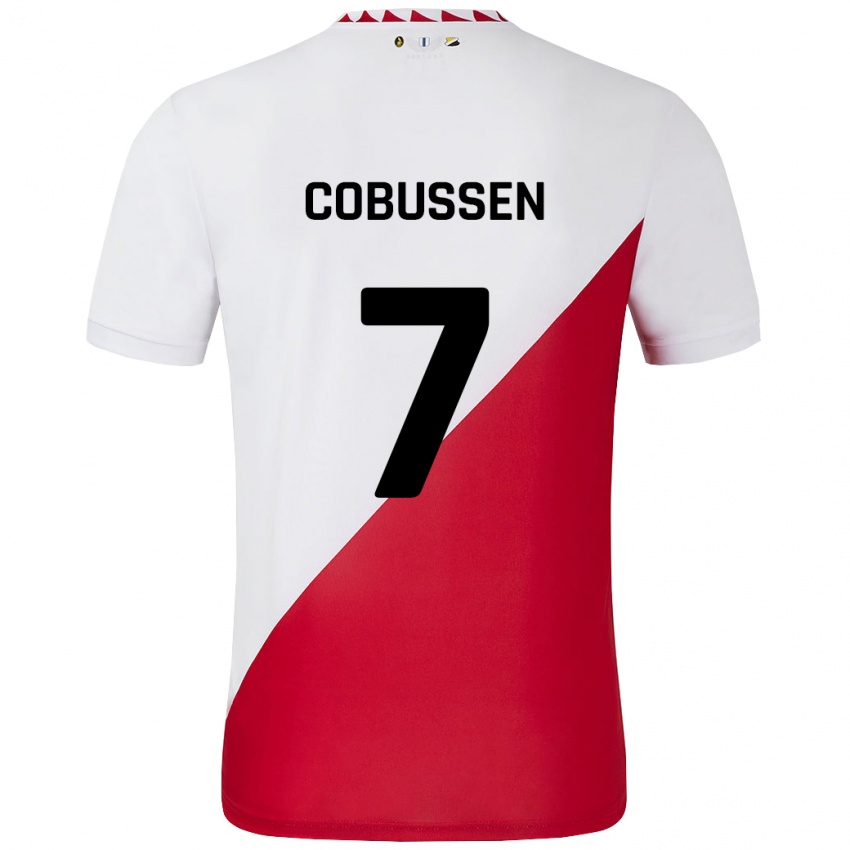 Niño Camiseta Sophie Cobussen #7 Blanco Rojo 1ª Equipación 2024/25 La Camisa Perú