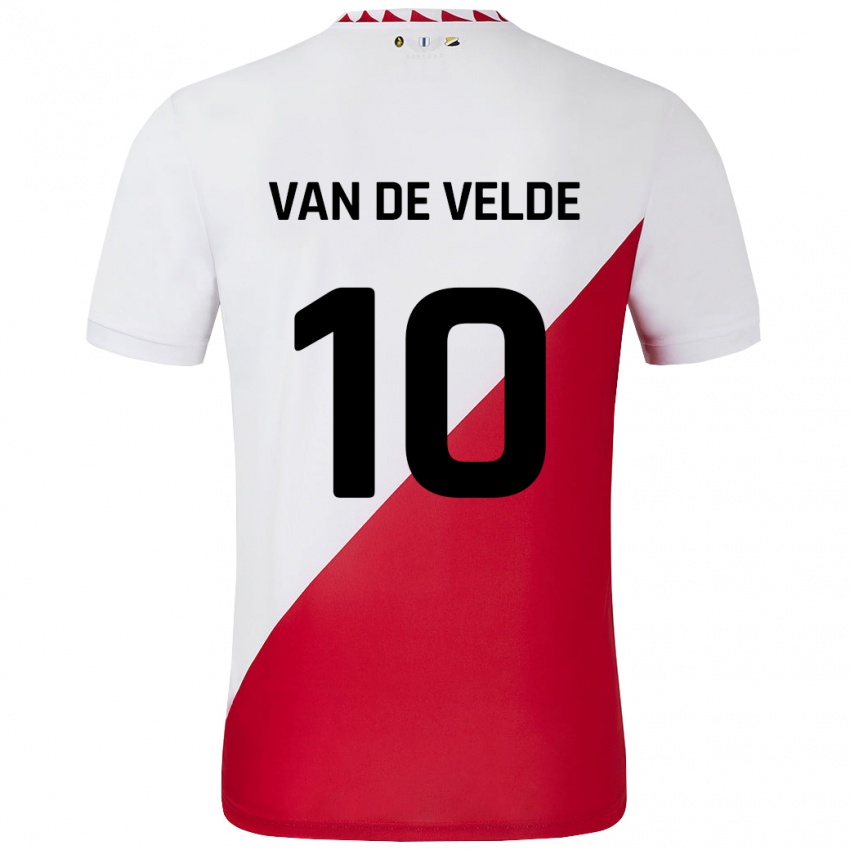 Niño Camiseta Senne Van De Velde #10 Blanco Rojo 1ª Equipación 2024/25 La Camisa Perú