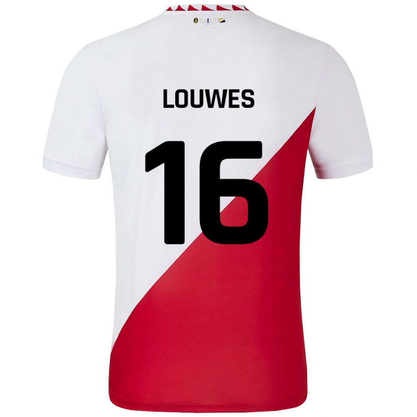 Niño Camiseta Puck Louwes #16 Blanco Rojo 1ª Equipación 2024/25 La Camisa Perú