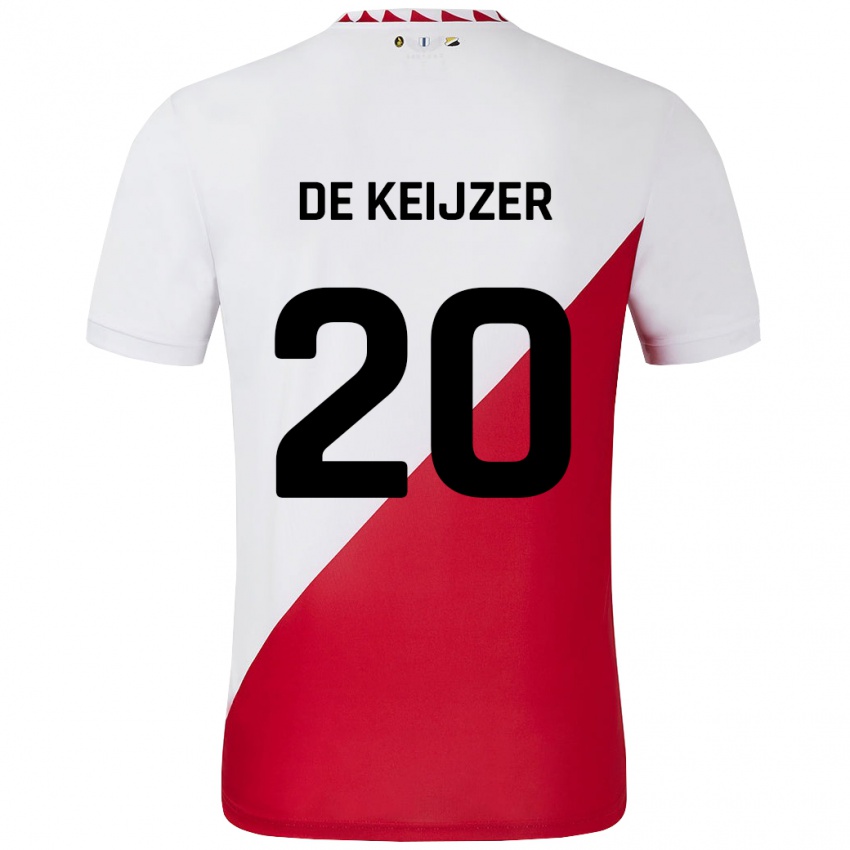 Niño Camiseta Lotje De Keijzer #20 Blanco Rojo 1ª Equipación 2024/25 La Camisa Perú