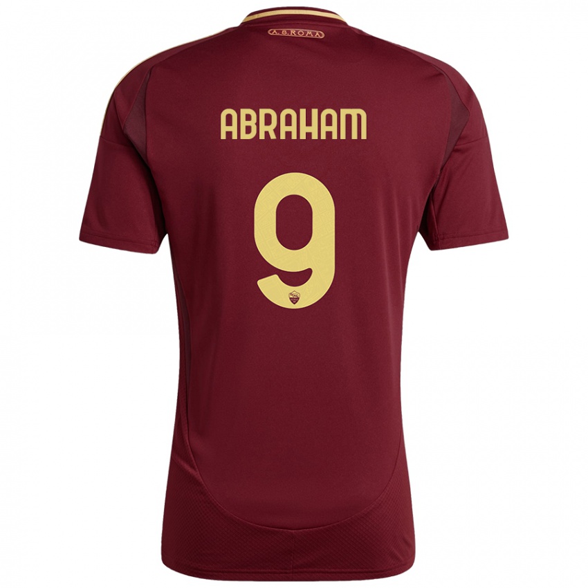 Niño Camiseta Tammy Abraham #9 Rojo Marrón Dorado 1ª Equipación 2024/25 La Camisa Perú